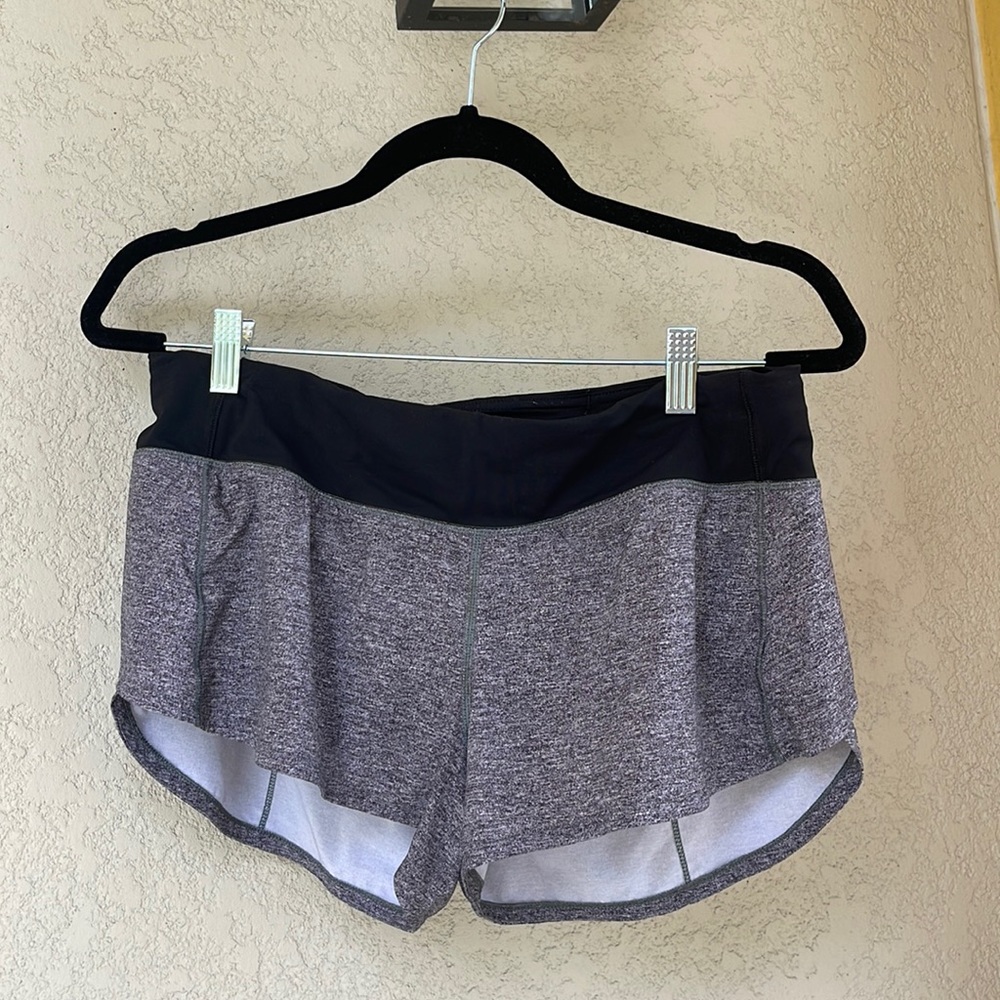 lululemon | gray speed ups shorts | size 8
